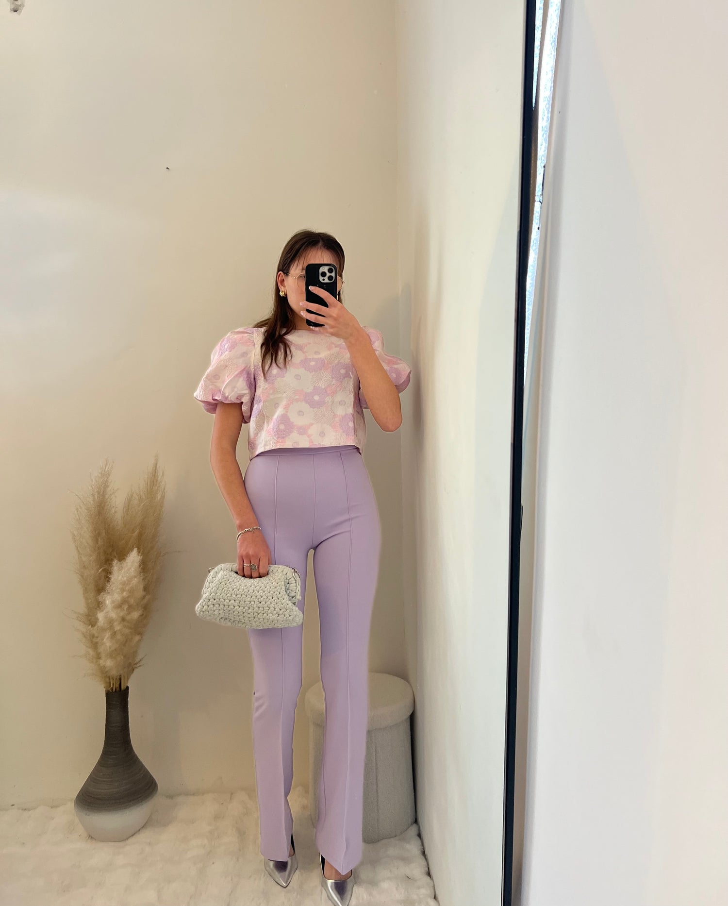 Pantalone a zampa lilla